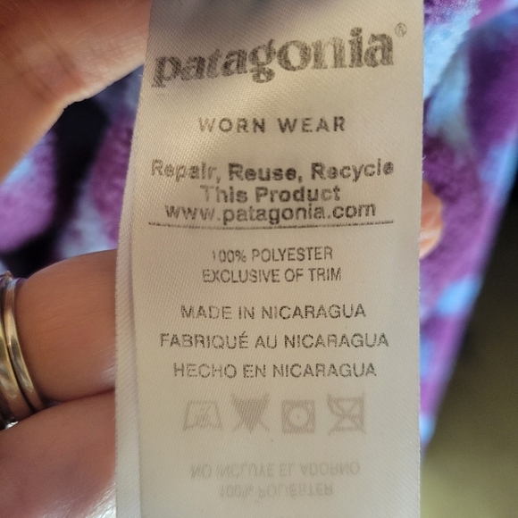 Patagonia synchilla joshua tree geode purple pink blue aztec fleece pullover S - Picture 7 of 9